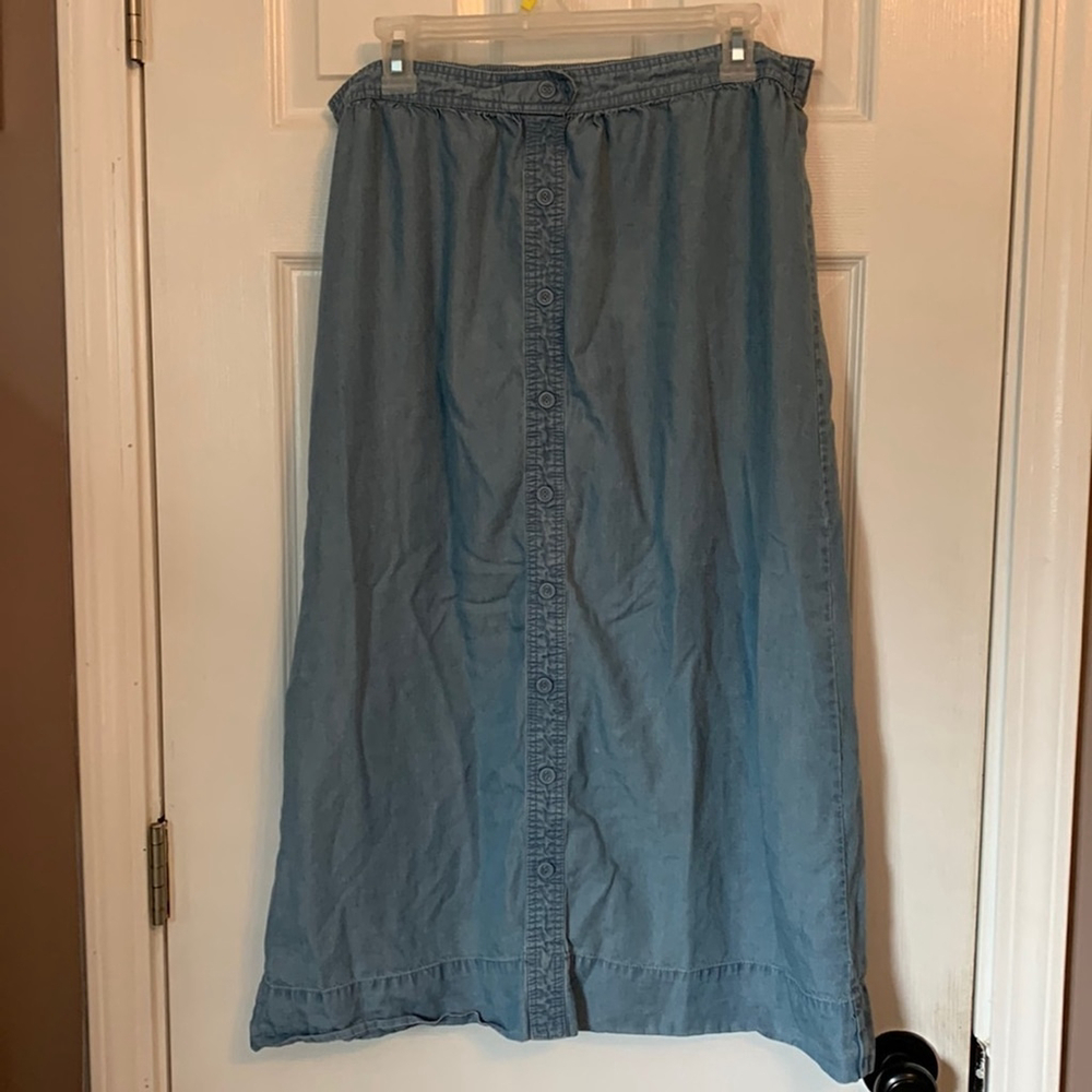 Amanda Green Vintage jean look long skirt medium
